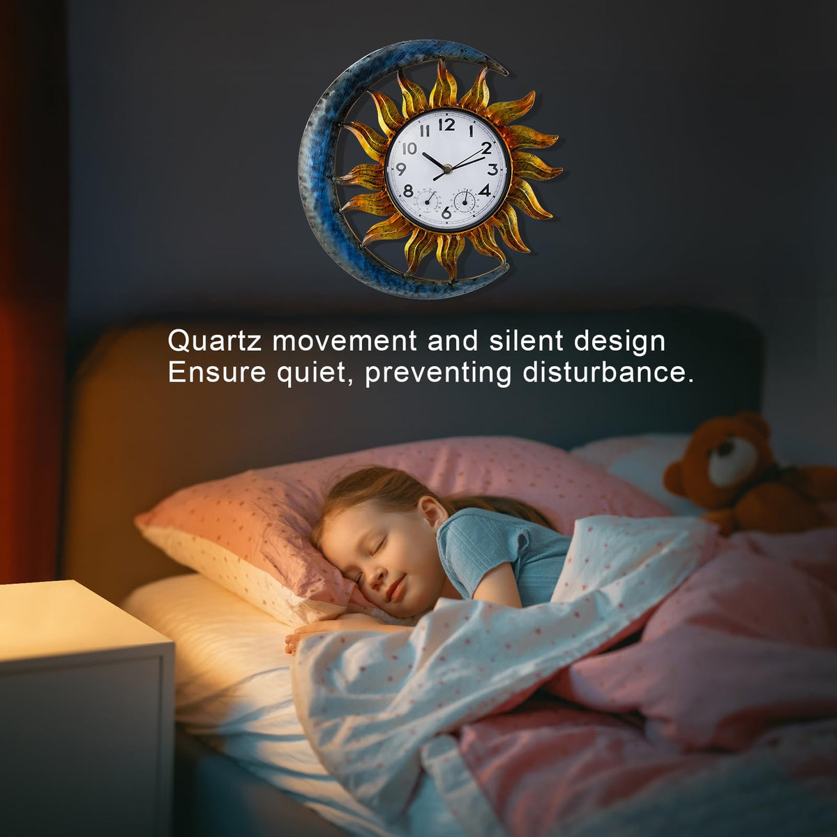 Shumi Sun and Moon clock operates silently for peaceful spaces
