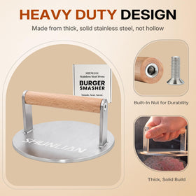 SHUNLIAN kitchen tool for burgers, steaks, and paninis on grill