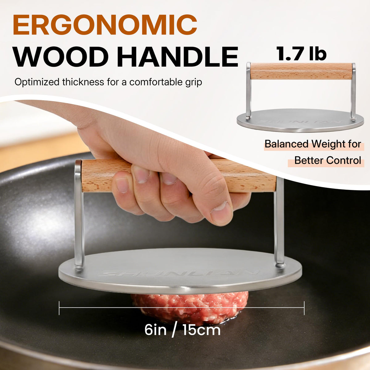SHUNLIAN heavy-duty press built for frequent grilling and searing
