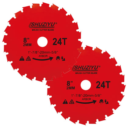SHUZIYU 8-inch brush cutter blade 24T for tough weed trimming.