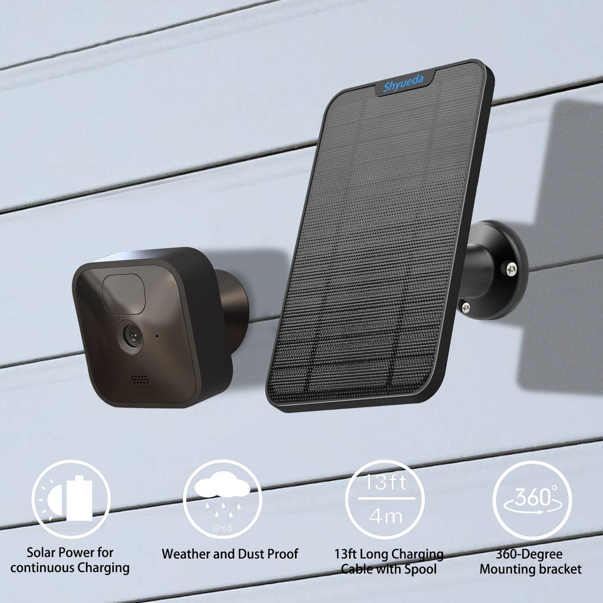 Shyueda outdoor usage scenarios for roof, door, or wall placements