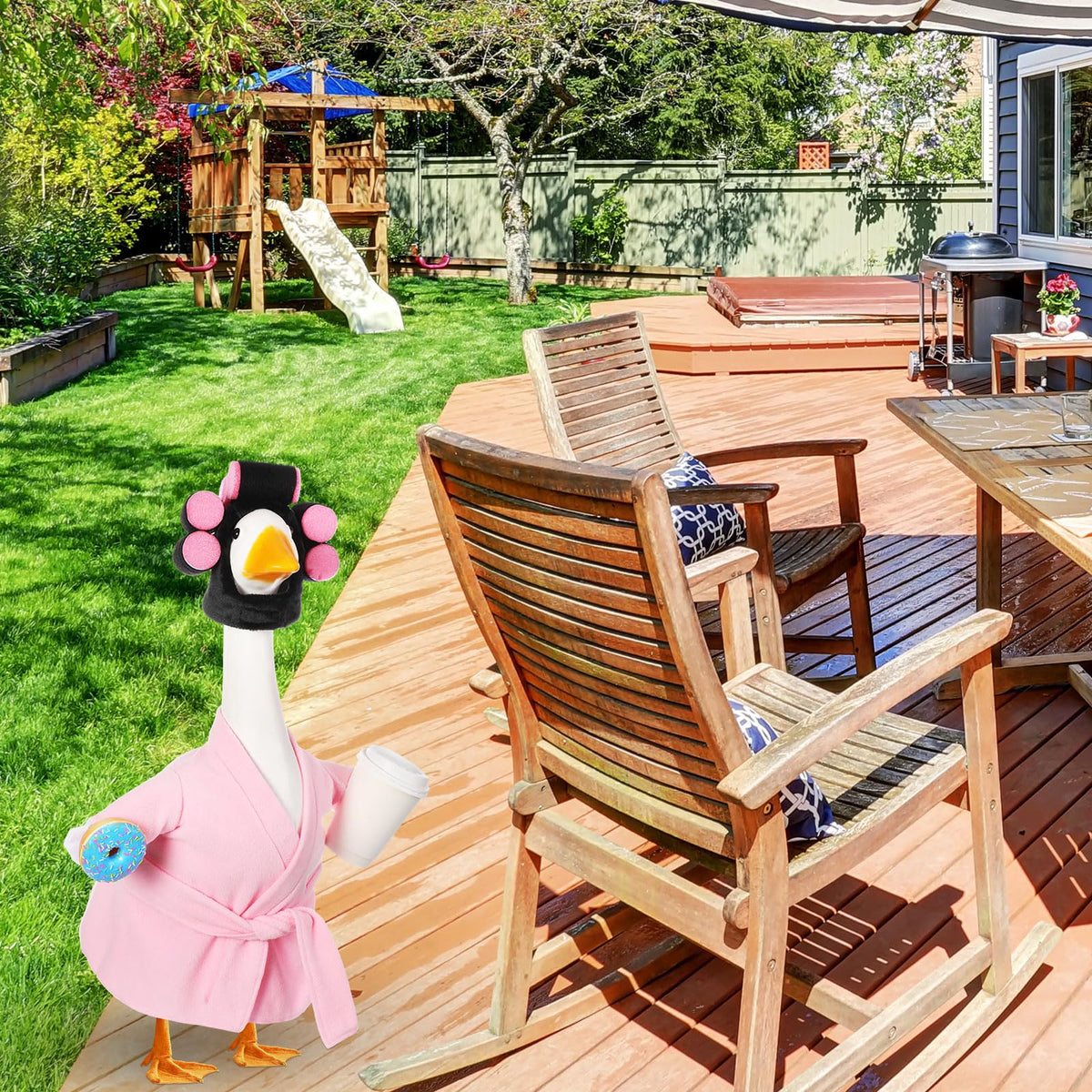 Shyyween porch-ready goose outfits elevate lawn decor with cohesive styling.