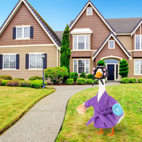 Shyyween Goose Outfit purple fabric creates eye-catching garden charm