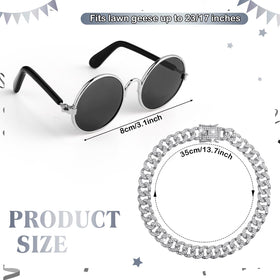 Shyyween silver rhinestone chain collar adds sparkle to lawn geese