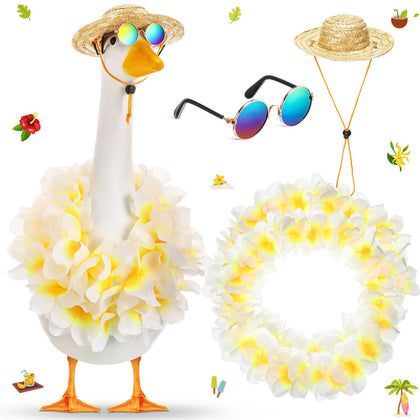 Shyyween Summer Porch Goose Outfit straw hat on goose adds sunny charm to outdoor spaces