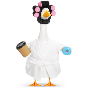 Shyyween Winter Goose Outfit bathrobe on a 23-inch statue boosts outdoor charm