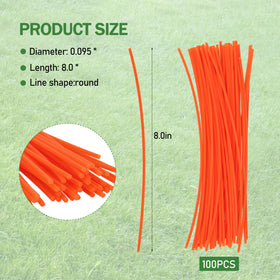 Bulk 100-pack trimmer line for gas and electric heads, Sialvnd keeps yard work going.