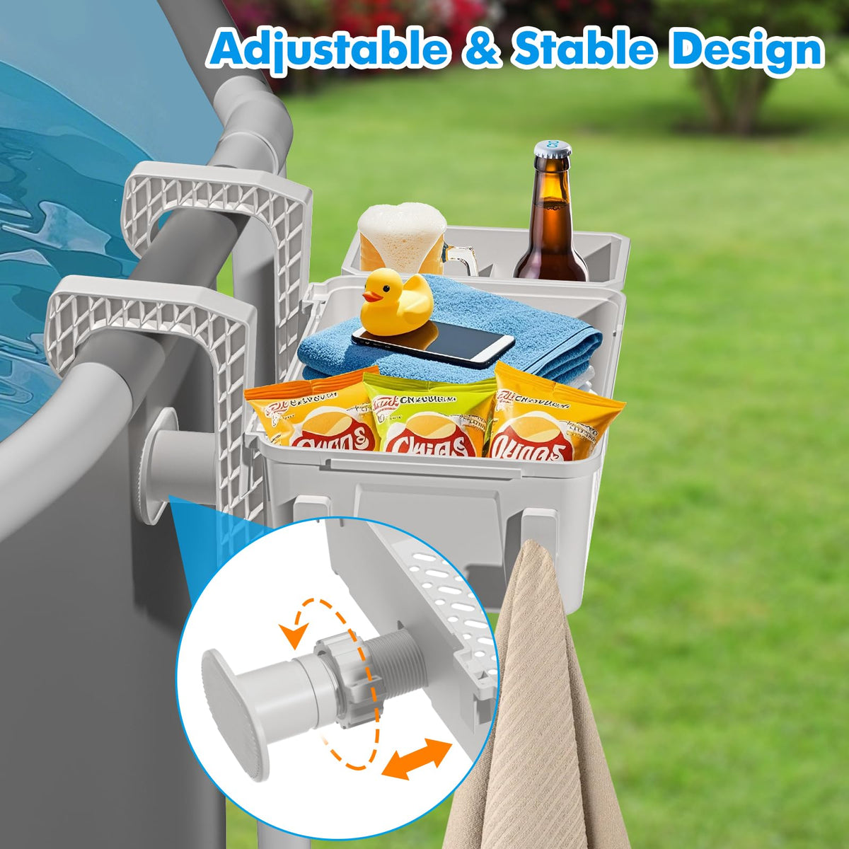 Sibada stackable design saves space when storing baskets after swimming.