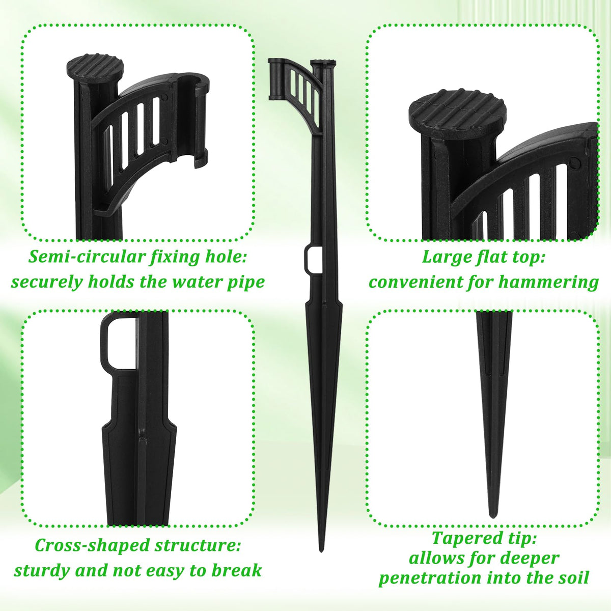 Adjustable height design matches growing plants and watering needs.