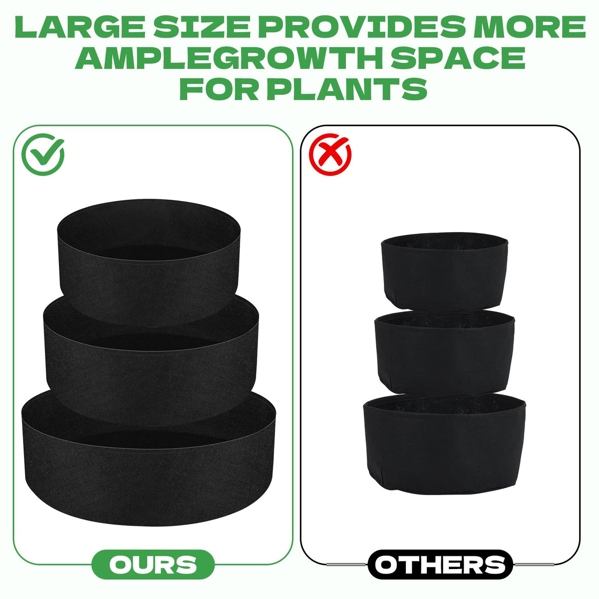 Sibosen felt fabric planter is breathable and drains excess water.