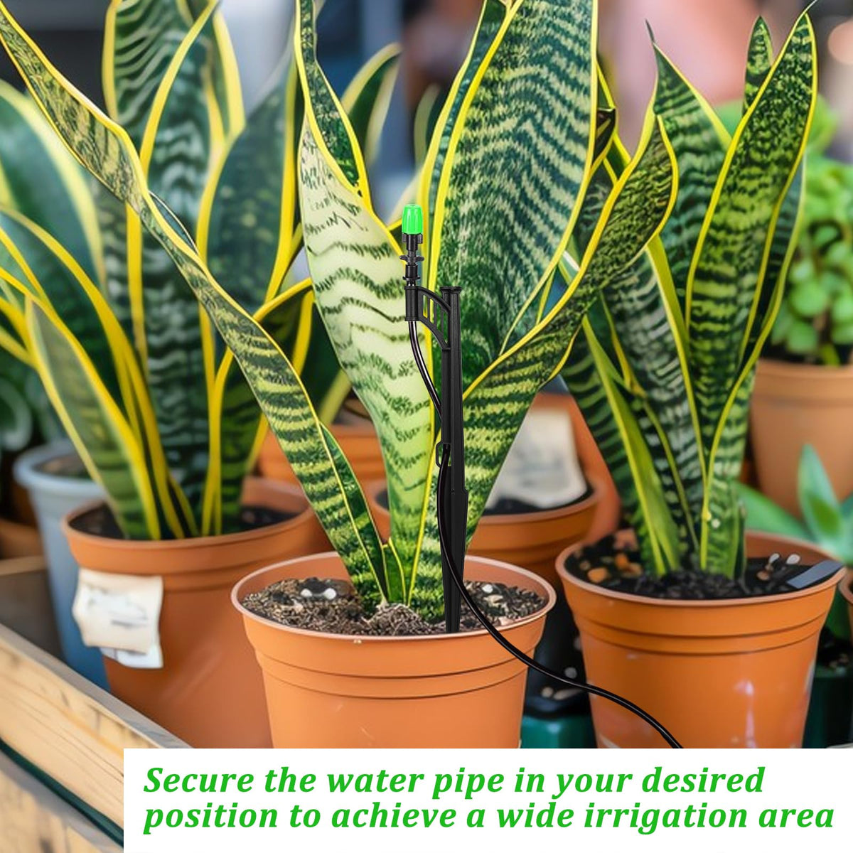 Tapered insertion tip makes soil anchoring quick and secure.