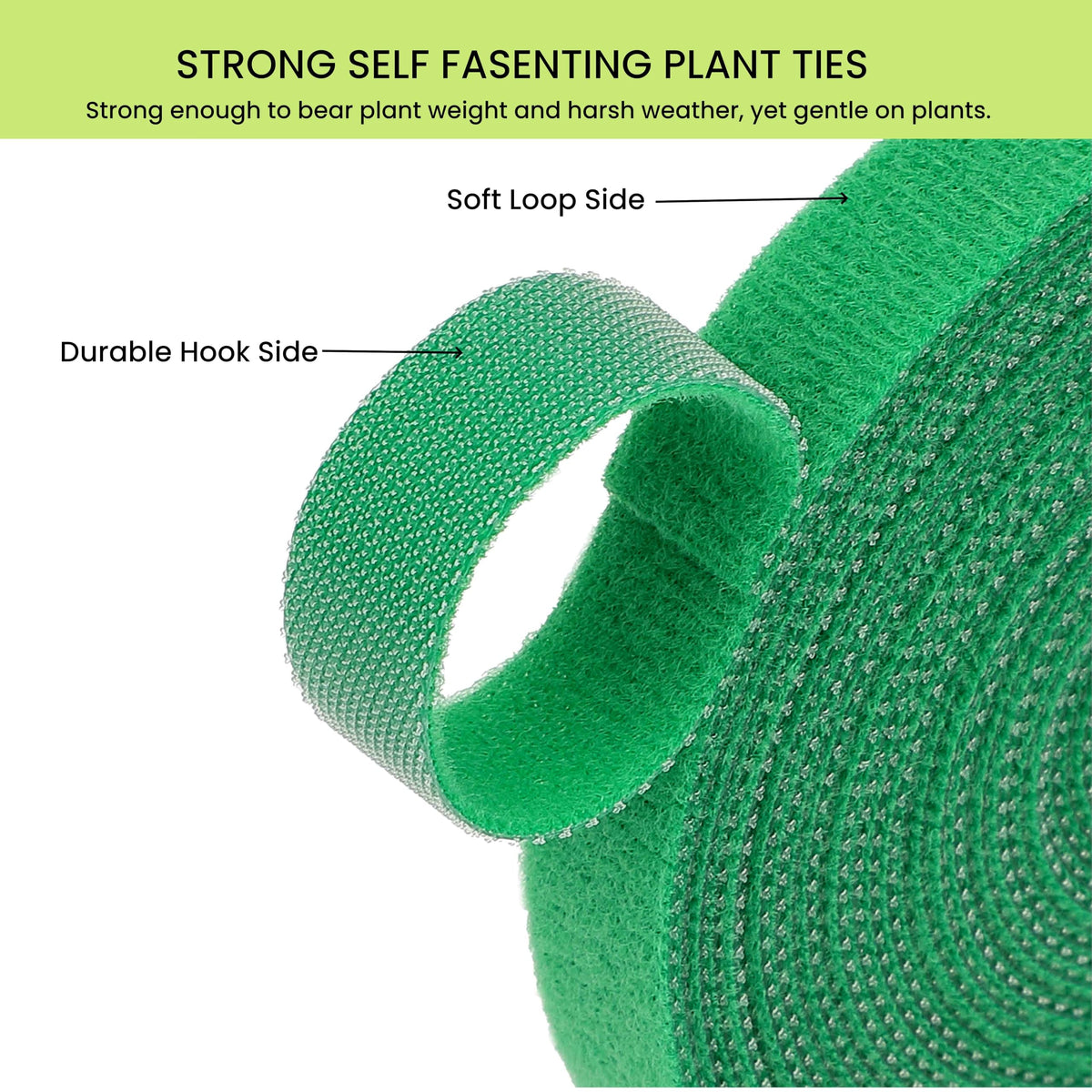 SICCOMA green nylon plant tie rolled out for easy length cutting and customization