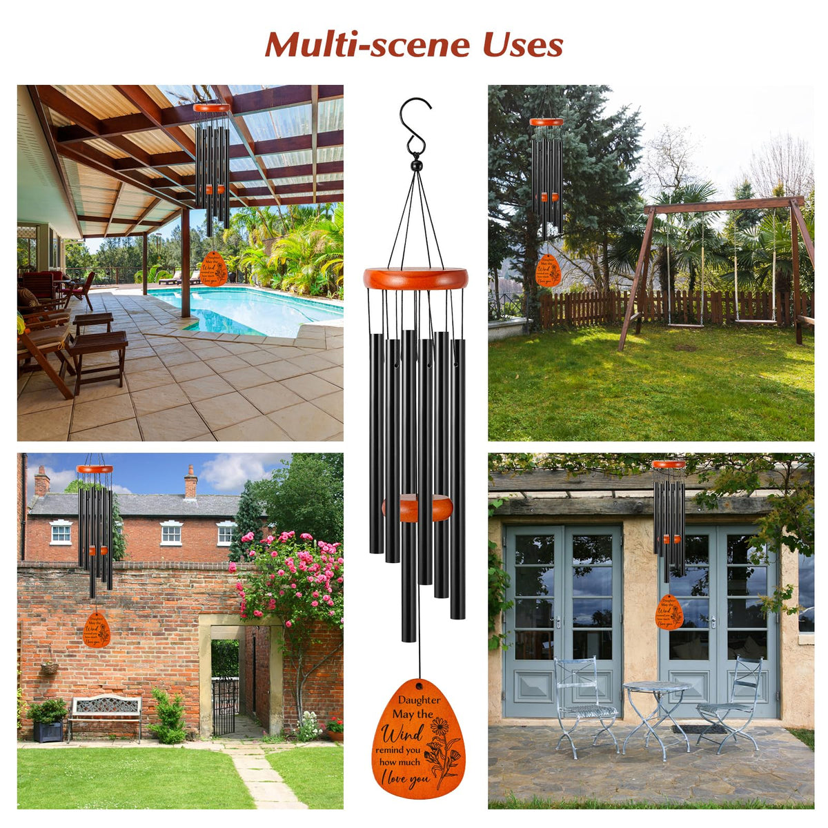 SIDATYSTAR patio garden wind chime adds tranquil sound and outdoor charm