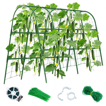 Sidefusi cucumber trellis for raised beds keeps vines elevated and prevents soil contact.