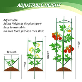 Sidefusi tomato cage green coating protects metal outdoors against weathering.