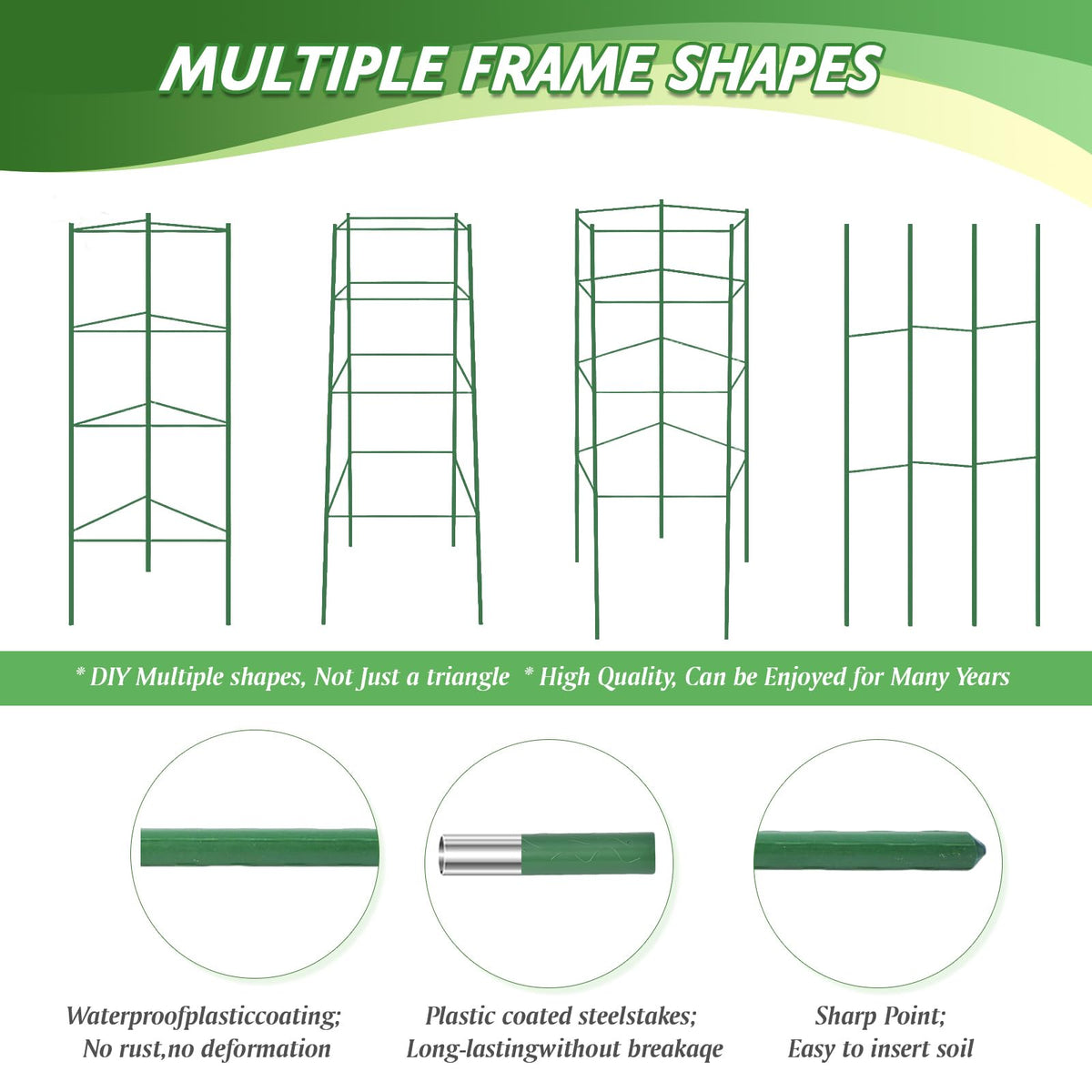 Sidefusi tomato cage interchangeable shapes adapt to triangular square or hex configurations.