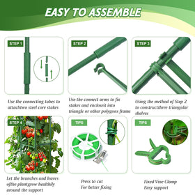 Sidefusi tomato cage tool-free assembly makes setup fast and simple.
