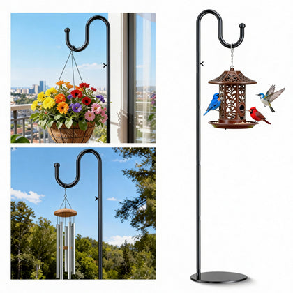 SIECCY 76-inch shepherds hook base for stable outdoor display.