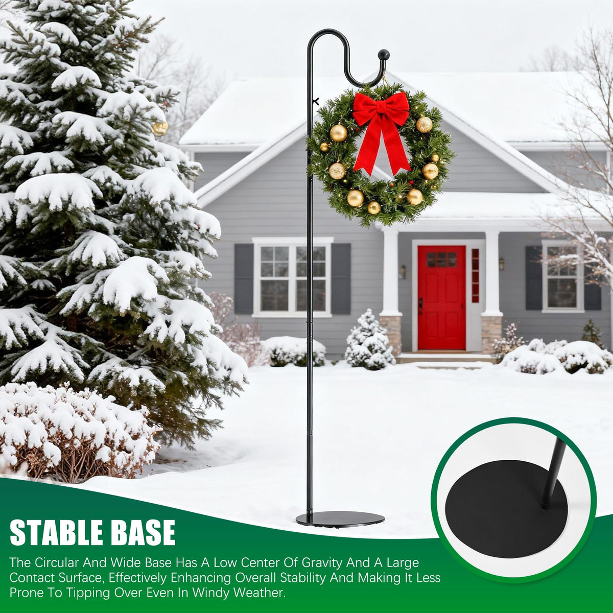 SIECCY multi-purpose stand supports plants, lanterns, wreaths, and more.