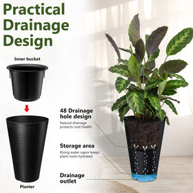 Sieral drainage holes promote healthy watering and root aeration