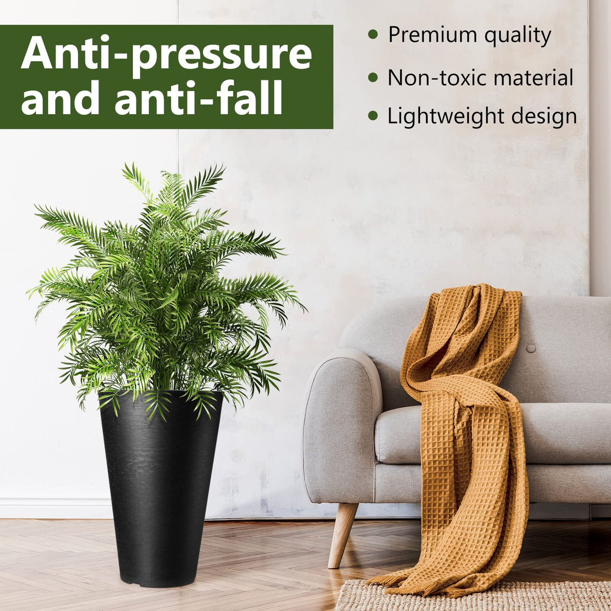 Sieral tall planter on patio enhances curb appeal