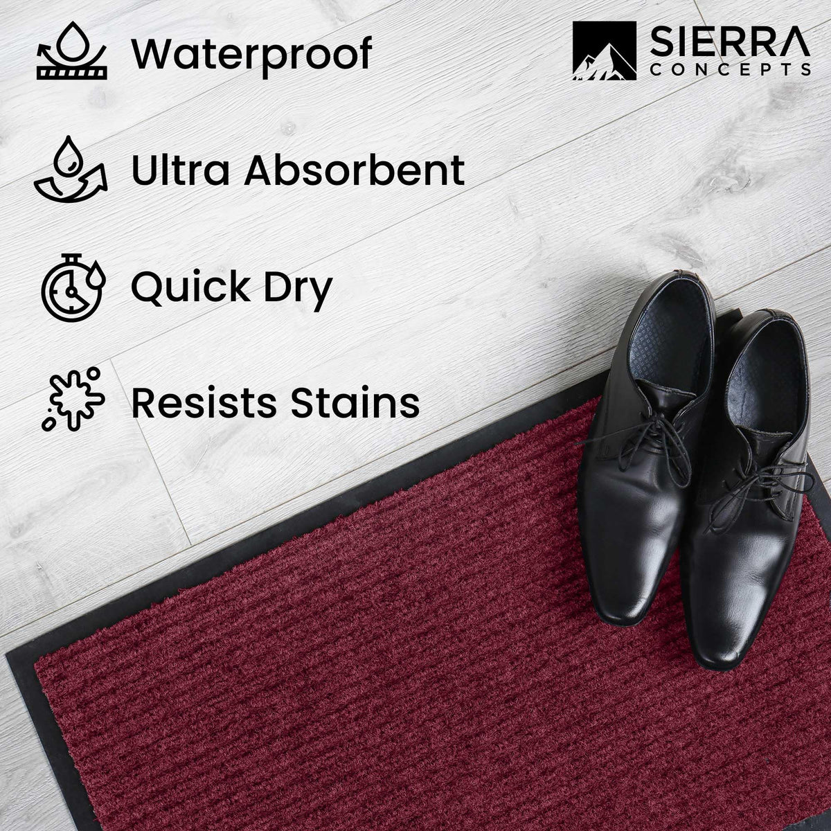 Sierra Concepts entryway mat red front door for versatile placement