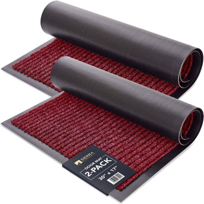 Sierra Concepts front door mat red 30x17 welcoming guests and scraping dirt from shoes