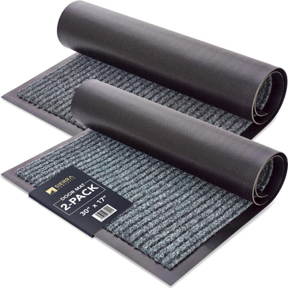 Sierra Concepts front door mat two-pack; welcome rug with non-slip backing for entryways.
