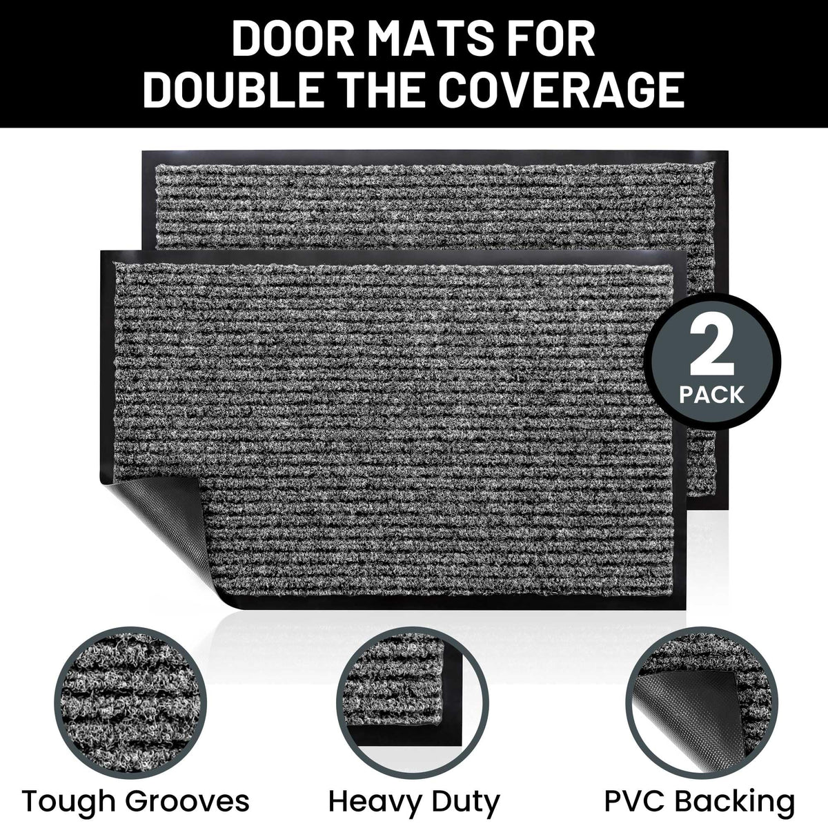 Sierra Concepts battleship gray mat pair guarding floors from dirt.