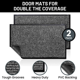 Sierra Concepts battleship gray mat pair guarding floors from dirt.
