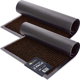 Sierra Concepts front door mat in dark brown welcomes guests and shields interiors from dirt.