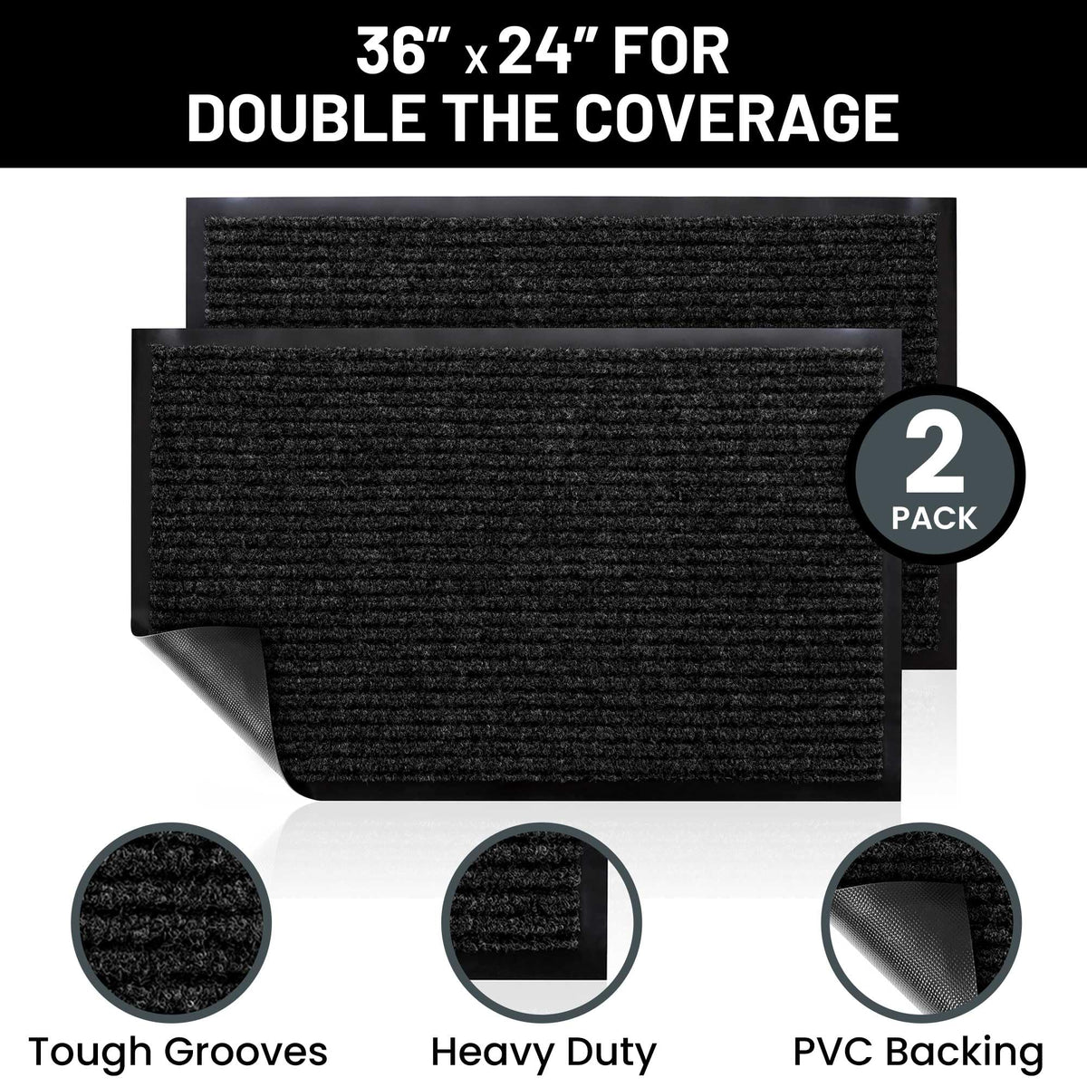 Sierra Concepts heavy-duty ribbed polyester mat ideal for high-traffic areas