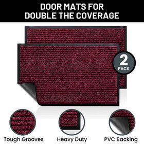 Sierra Concepts ribbed red doormat for durable indoor outdoor use and easy cleaning