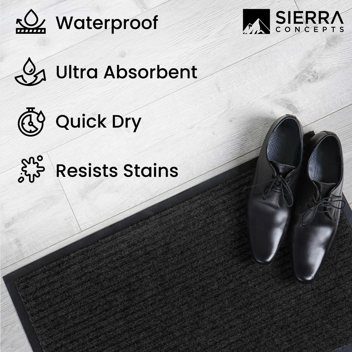 Sierra Concepts ribbed surface scrapes dirt from shoes before entering