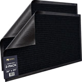 Sierra Concepts 2-Pack Front Door Mats 36x24 – Large Indoor/Outdoor Welcome Mats (Black)