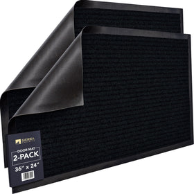 Sierra Concepts two-pack front-door mats 36x24 for a tidy entryway and shoe scraping