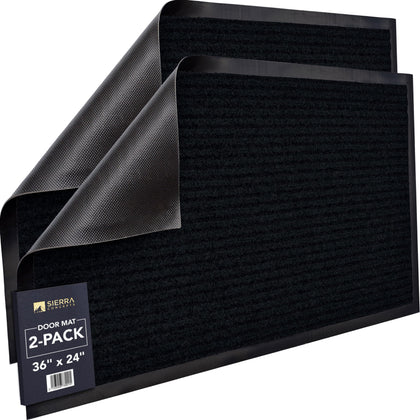 Sierra Concepts two-pack front-door mats 36x24 for a tidy entryway and shoe scraping