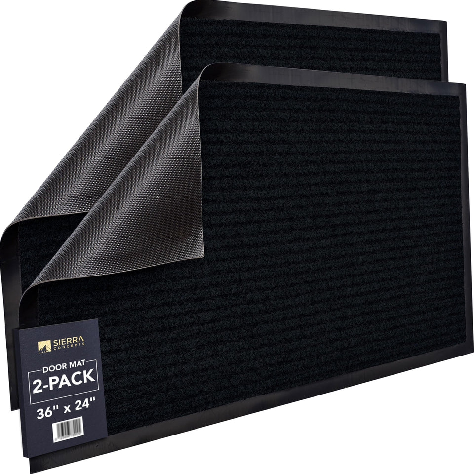Sierra Concepts two-pack front-door mats 36x24 for a tidy entryway and shoe scraping
