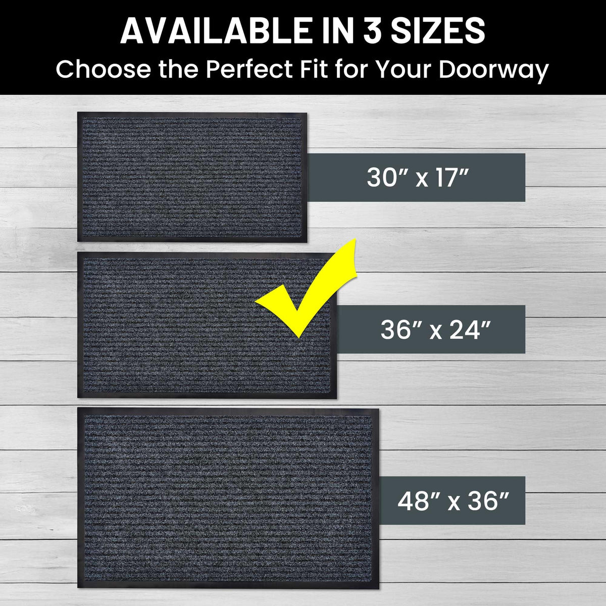 Sierra Concepts durable entryway mat made of polyester and recycled rubber
