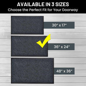 Sierra Concepts durable entryway mat made of polyester and recycled rubber