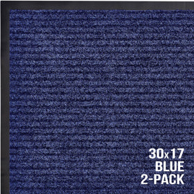 Sierra Concepts easy-clean blue entry mat dries quickly after rinsing.