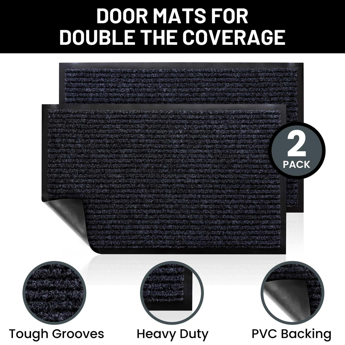 Sierra Concepts ribbed polyester mat for indoor and outdoor use scrapes debris