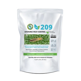 Sierra Natural Science 209 concentrate pouch bottle promotes organic pest control for plants and gardens