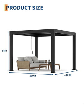 Sierrasquad adjustable louvers demonstrate customizable shade for outdoor moments.