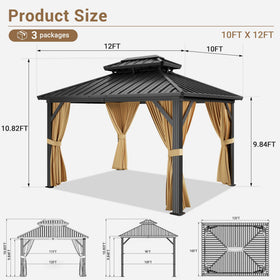 SierraSquad aluminum-frame gazebo with durable posts and cross beams.