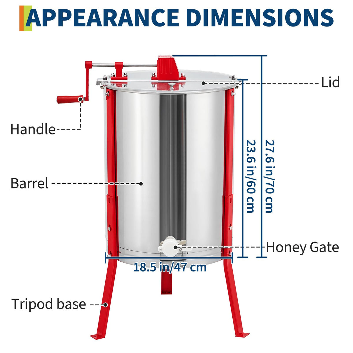 SierraSquad low center-of-gravity stand minimizes tipping during use