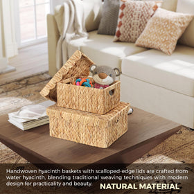 SIEUSALEVN handmade gift-ready hyacinth basket emphasizes sustainable craft.