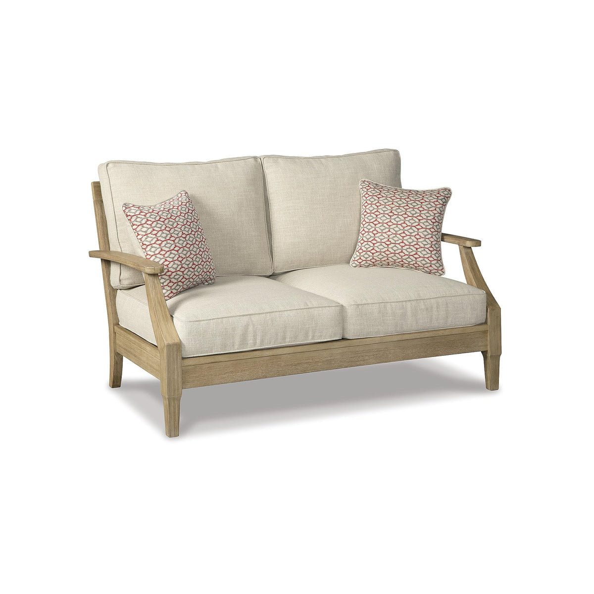Clare View outdoor loveseat frame made from eucalyptus wood for durable outdoor style