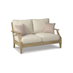 Clare View outdoor loveseat frame made from eucalyptus wood for durable outdoor style