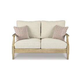 Two coordinating throw pillows for Clare View outdoor loveseat